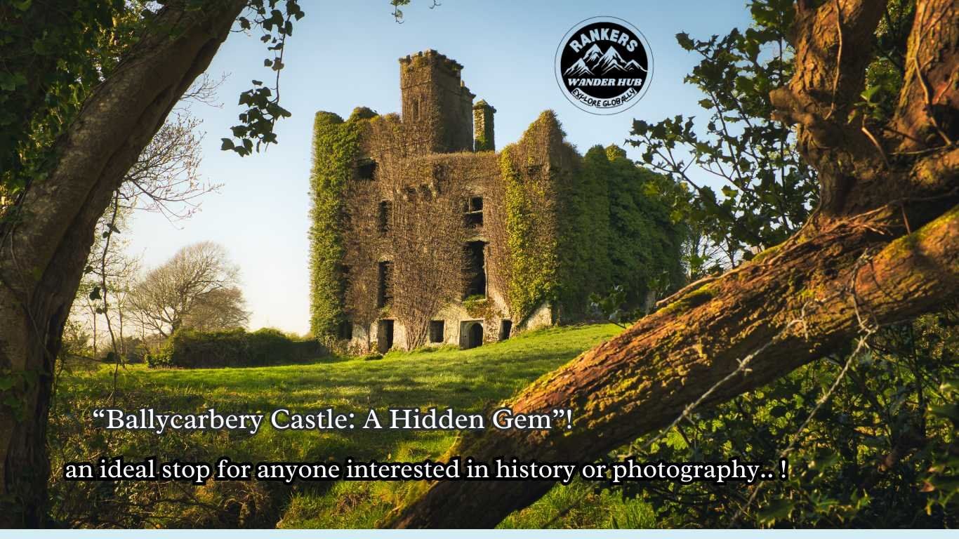 The ruins of Ballycarbery Castle surrounded by lush greenery, an iconic spot in Ireland.