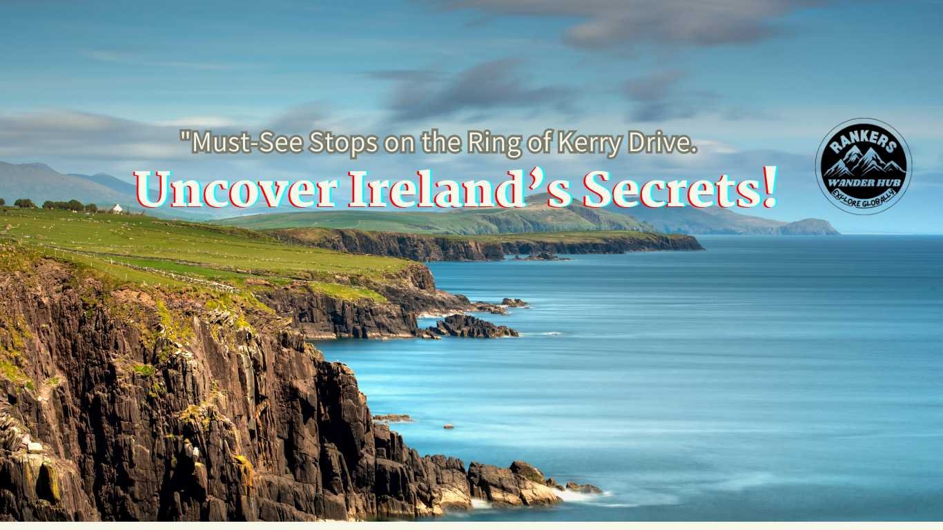 "Breathtaking view of Ireland's coastline with cliffs and ocean along the Ring of Kerry, showcasing stunning natural landscapes and picturesque scenery."